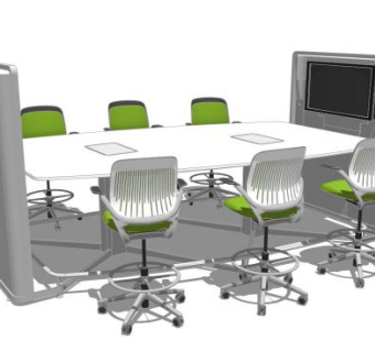 会议桌休闲座椅Cobi凳子SU模型下载_sketchup草图大师SKP模型