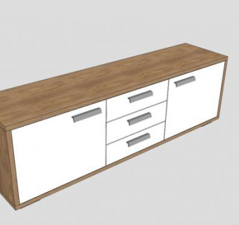 现代白色电视机架SU模型下载_sketchup草图大师SKP模型