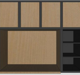 棕色现代电视柜SU模型下载_sketchup草图大师SKP模型