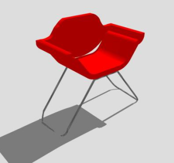 亮红色椅子SU模型下载_sketchup草图大师SKP模型