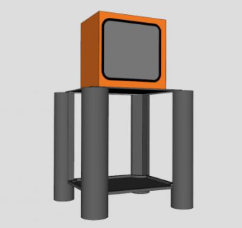 简单老式的电视柜SU模型下载_sketchup草图大师SKP模型
