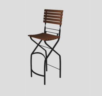 金属木椅SU模型下载_sketchup草图大师SKP模型