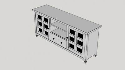 乡村风格电视柜SU模型下载_sketchup草图大师SKP模型