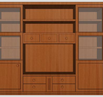 电视柜与书柜SU模型下载_sketchup草图大师SKP模型