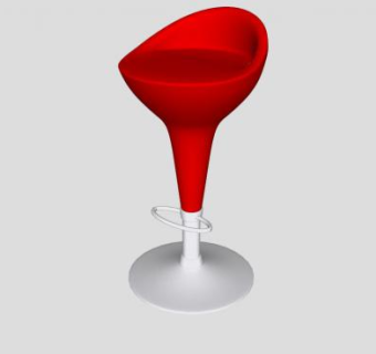 简易红色吧台椅SU模型下载_sketchup草图大师SKP模型