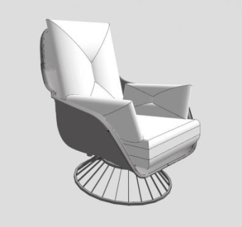 光泽白色舒适躺椅SU模型下载_sketchup草图大师SKP模型