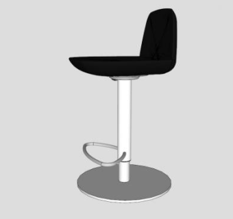 活塞黑色酒吧椅子SU模型下载_sketchup草图大师SKP模型
