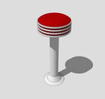红色吧椅柜台凳SU模型下载_sketchup草图大师SKP模型