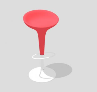 魔法师Bombo红色吧椅SU模型下载_sketchup草图大师SKP模型
