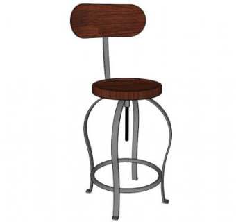 酒吧靠背高脚凳SU模型下载_sketchup草图大师SKP模型