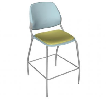 无扶手椅垫吧椅SU模型下载_sketchup草图大师SKP模型