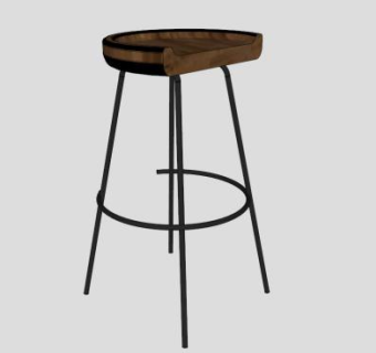 工业酒吧棕色凳子SU模型下载_sketchup草图大师SKP模型