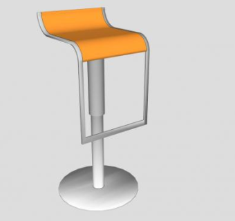 现代橙色酒吧凳子SU模型下载_sketchup草图大师SKP模型