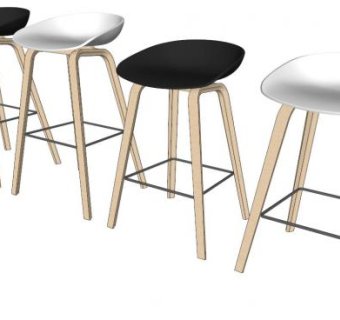 吧台凳吧椅SU模型下载_sketchup草图大师SKP模型