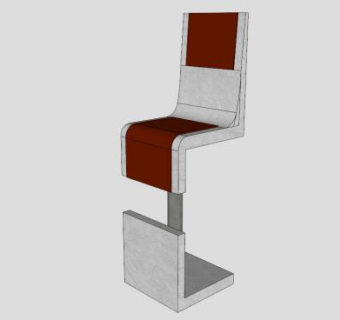 酒吧凳子皮革椅SU模型下载_sketchup草图大师SKP模型