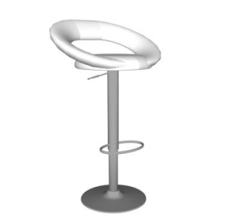 白色现代酒吧高脚凳SU模型下载_sketchup草图大师SKP模型