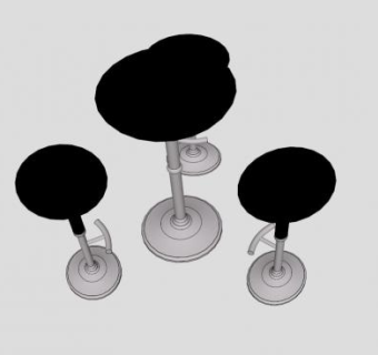 黑色座椅吧椅SU模型下载_sketchup草图大师SKP模型