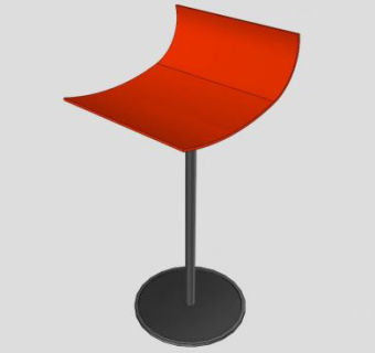 酒吧椅红色座椅SU模型下载_sketchup草图大师SKP模型