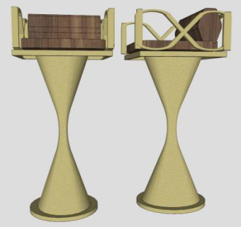 实木扶手椅子凳子SU模型下载_sketchup草图大师SKP模型