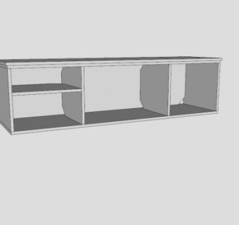 简单的白色电视柜SU模型下载_sketchup草图大师SKP模型