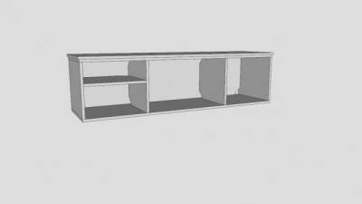 简单的白色电视柜SU模型下载_sketchup草图大师SKP模型