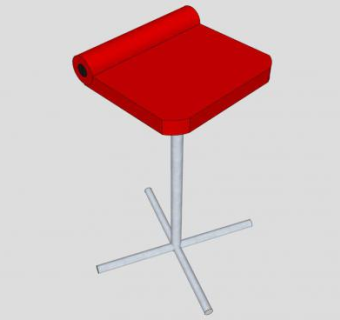 红色酒吧凳子SU模型下载_sketchup草图大师SKP模型