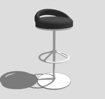 黑色酒吧凳子金属吧椅SU模型下载_sketchup草图大师SKP模型
