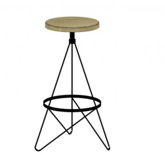 亚克力吧椅三角椅SU模型下载_sketchup草图大师SKP模型