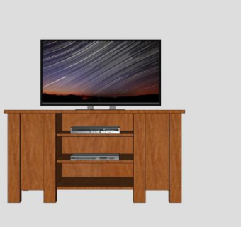 回收木材制成的电视柜SU模型下载_sketchup草图大师SKP模型