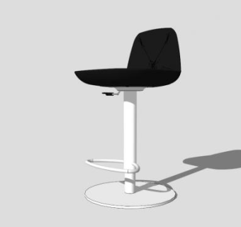 现代活塞凳子黑色吧椅SU模型下载_sketchup草图大师SKP模型
