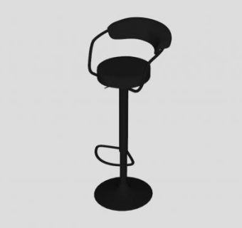 威伯可调高度黑色吧椅旋转杆凳SU模型下载_sketchup草图大师SKP模型