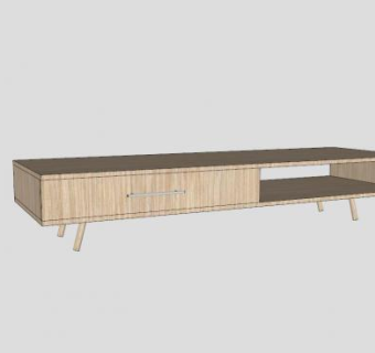 中世纪现代电视柜SU模型下载_sketchup草图大师SKP模型