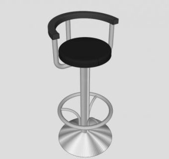 高酒吧凳子黑色皮革吧椅SU模型下载_sketchup草图大师SKP模型