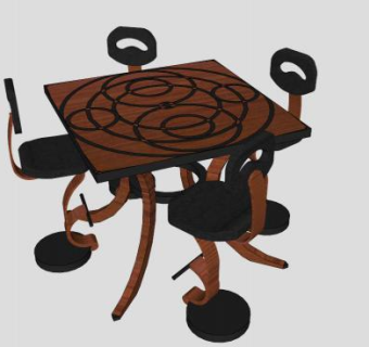 酒吧凳SU模型下载_sketchup草图大师SKP模型