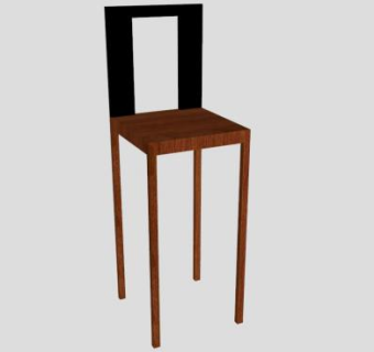 实木吧椅酒吧凳子SU模型下载_sketchup草图大师SKP模型