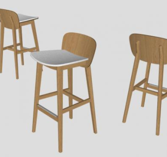 实木椅史诗酒吧凳SU模型下载_sketchup草图大师SKP模型