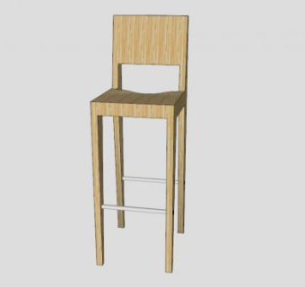 实木吧椅SU模型下载_sketchup草图大师SKP模型