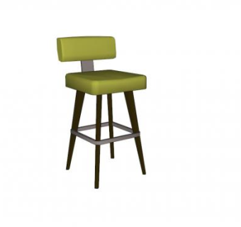 绿色低背吧椅SU模型下载_sketchup草图大师SKP模型