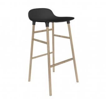 酒吧凳黑色吧椅SU模型下载_sketchup草图大师SKP模型