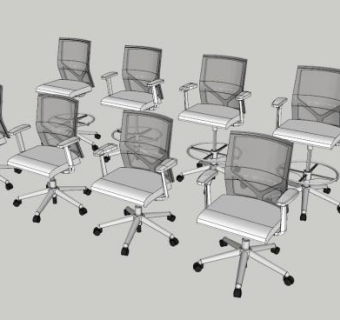 轮椅办公椅子SU模型下载_sketchup草图大师SKP模型