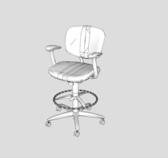 霍沃思白色扶手椅SU模型下载_sketchup草图大师SKP模型