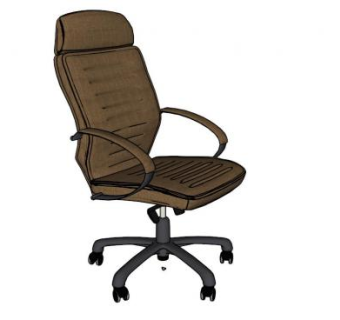 棕色办公椅大班椅SU模型下载_sketchup草图大师SKP模型