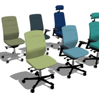 卡佩拉任务椅职员椅SU模型下载_sketchup草图大师SKP模型