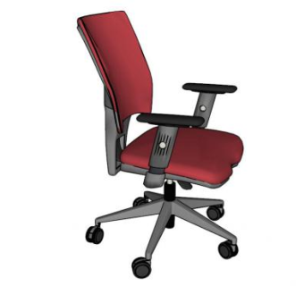 红色办公椅办公家具SU模型下载_sketchup草图大师SKP模型