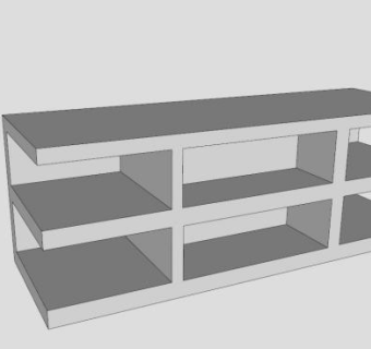 白色欧式风格电视柜SU模型下载_sketchup草图大师SKP模型