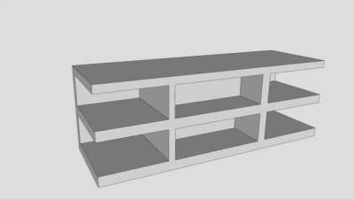 白色欧式风格电视柜SU模型下载_sketchup草图大师SKP模型