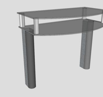 玻璃黑色电视柜SU模型下载_sketchup草图大师SKP模型