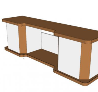 有抽屉的木箱电视柜SU模型下载_sketchup草图大师SKP模型