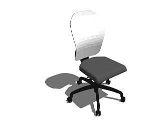黑色高背椅办公座椅SU模型下载_sketchup草图大师SKP模型