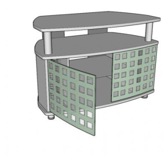 灰色现代电视柜SU模型下载_sketchup草图大师SKP模型